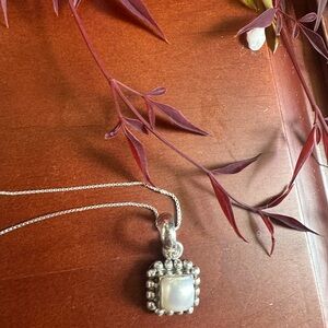 Silpada sterling Silver 925  pearl Pendant and 925 Necklace 18 1/2 “ long
